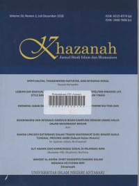 Khazanah Jurnal Studi Islam dan Humaniora Vol 16, No 2, Juli-Desember 2018