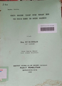 Persepsi Mahasiswa Terhadap Metode Mengajar Dosen Pada Fakultas Dakwah IAIN Antasari Banjarmasin