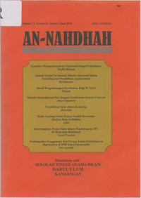 Jurnal Ilmiah keagamaan dan Kemasyarakatan: An-Nahdhah Volume 11, Nomor 21 Januari- Juni 2018