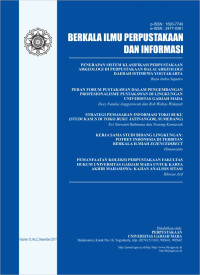 BERKALA ILMU PERPUSTAKAAN DAN INFORMASI: Indonesian Journal of Library and Information Science; Volume 13 no.2 Desember 2017