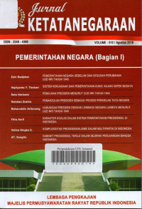 Jurnal Ketatanegaraan:Pemerintahan Negara ( Bagian I )