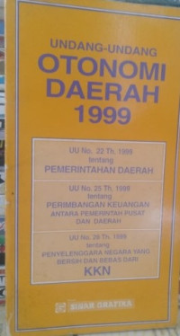 Undang-Undang Otonomi Daerah 1999